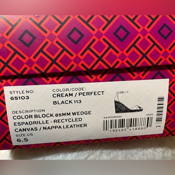 Tory Burch-COLOR BLOCK 85MM WEDGE
ESPADRILLE - RECYCLED CANVAS / NAPPA LEATHER - Picture 5 of 6